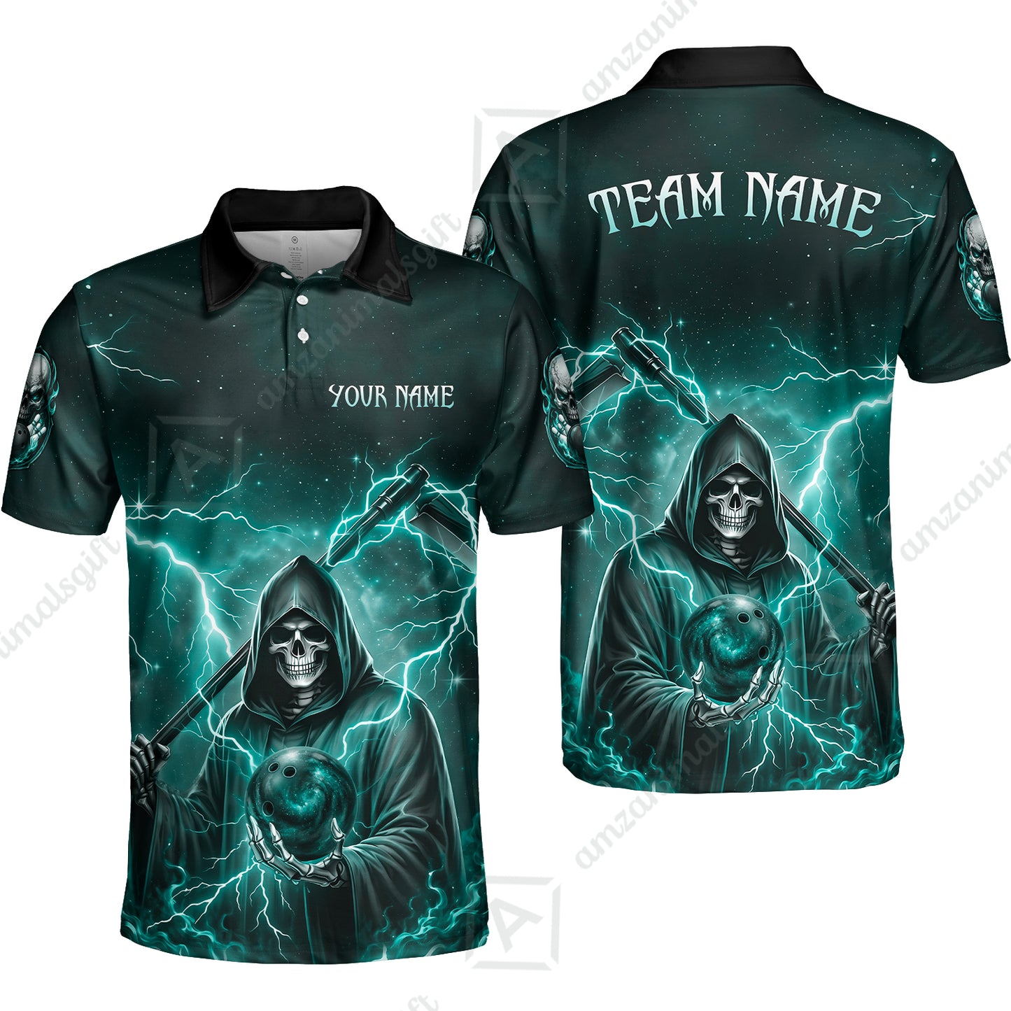 Custom Bowling Jersey Polo Shirt, Multiple Colors Death, Custom Bowling Jersey Team Shirt For Players With Name & Team Name