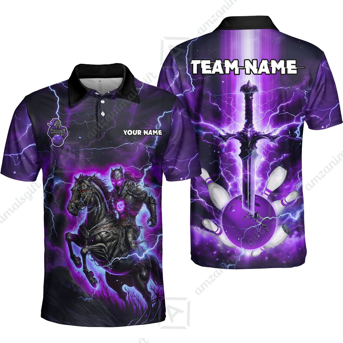 Custom Bowling Jersey Polo Shirt, Dark Knight Bowling, Custom Bowling Jersey Team Shirt For Players With Name & Team Name