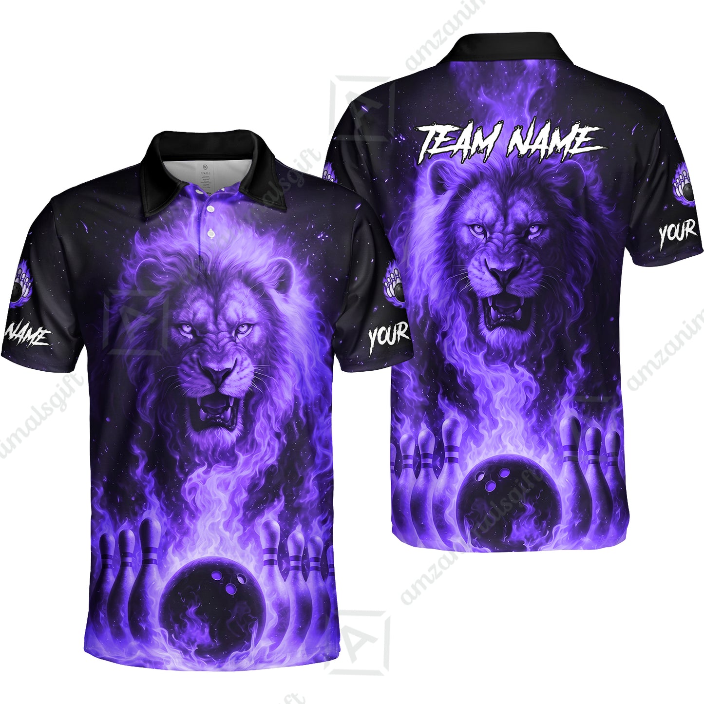 Custom Bowling Jersey Polo Shirt, Bowling Lion Of The Savannah, Custom Bowling Jersey Team Shirt For Players With Name & Team Name