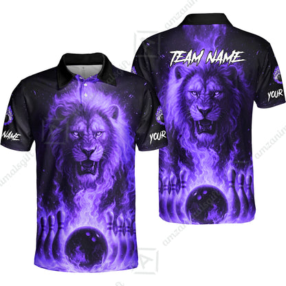 Custom Bowling Jersey Polo Shirt, Bowling Lion Of The Savannah, Custom Bowling Jersey Team Shirt For Players With Name & Team Name
