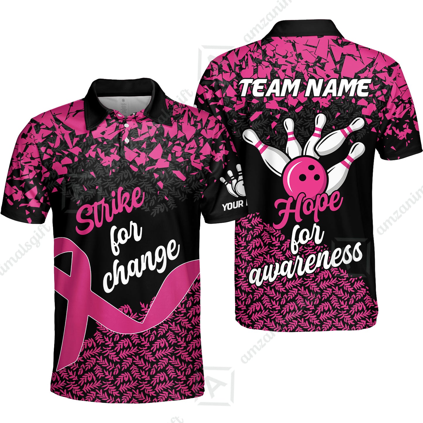 Custom Bowling Jersey Uniform Shirt, Bowling Strike For Change Team Shirt For Players With Name & Team Name
