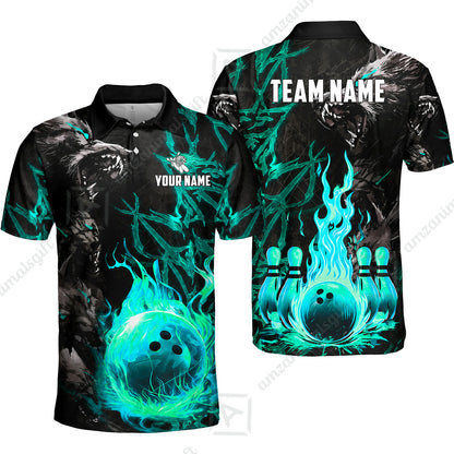 Custom Bowling Jersey Polo Shirt, Hellfire Werewolf & Crimson Strike, Custom Bowling Jersey Team Shirt For Players With Name & Team Name