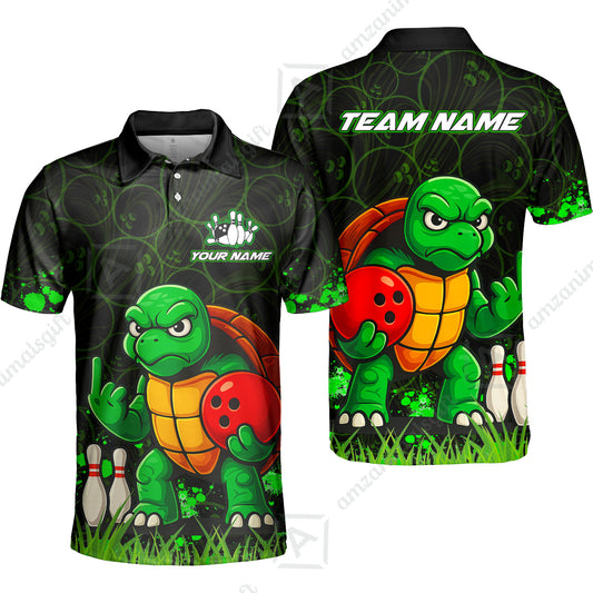 Customized Bowling Unisex Polo Shirt, Bowling Ninja Turtle, Bowling Uniform - Personalized Name And Team Name