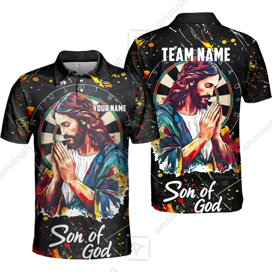 Custom Darts Team Jersey, Personalized Jesus Darts Polo Shirt For Players With Name & Team Name