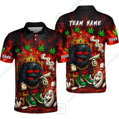 Custom Bowling Jersey Polo Shirt, Stoner Bowling, Personalize Name and Team Name