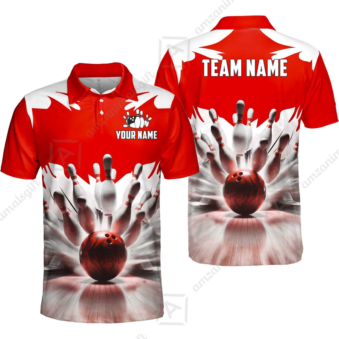 Custom Bowling Jersey Polo Shirt, Electric Marble Strike, Custom Bowling Jersey Team Shirt For Players With Name and Team Name