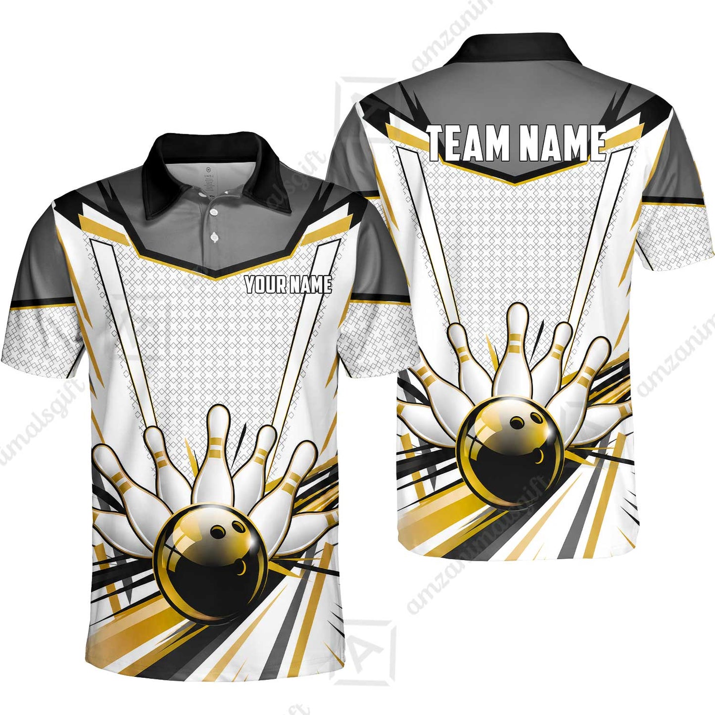 Customized Golden Cyber Strike Bowling Jersey, Custom Name And Team Name For Bowlers