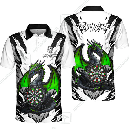 Custom Darts Team Jersey, Personalized Fantasy Dragon Dart Polo Shirt For Players With Name & Team Name