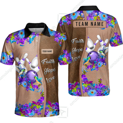 Custom Christian Faith Bowling Jersey Polo Shirt, Custom Christian Faith Bowling Jersey Team Shirt For Players With Name & Team Name