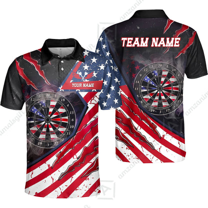 Custom Patriotic Americana Claw Rip Darts Jersey Polo Shirt, Custom Patriotic Americana Claw Rip Dart Jersey Team Shirt For Players With Name and Team Name