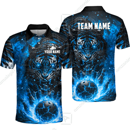 Custom Bowling Jersey Polo Shirt, Cursed Phantom Tiger, Custom Bowling Jersey Team Shirt For Players With Name & Team Name