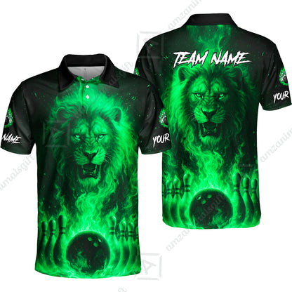 Custom Bowling Jersey Polo Shirt, Bowling Lion Of The Savannah, Custom Bowling Jersey Team Shirt For Players With Name & Team Name