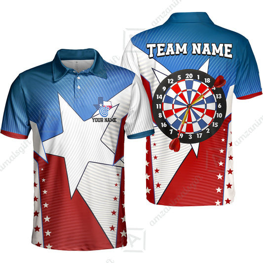 Custom Texas Darts Men Polo Shirt, Personalized Darts For Team Polo Shirt For Men, Perfect Gift For Darts Lovers, Darts Players
