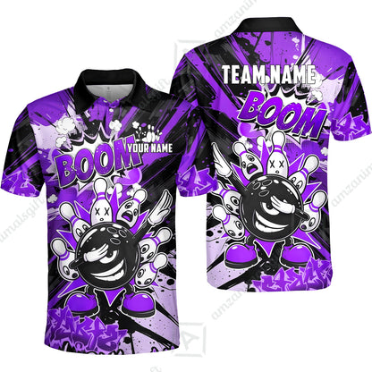 Custom Bowling Jersey Polo Shirt, Dabbing Cartoon Monster, Custom Bowling Jersey Team Shirt For Players With Name & Team Name