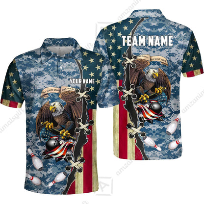 Custom Bowling Jersey Polo Shirt, All Gave Some Bowling, Personalized Name & Team Name