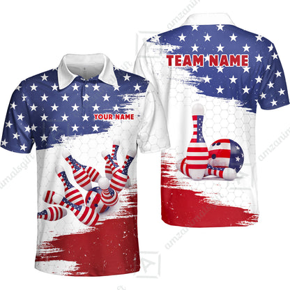 Custom Bowling Jersey Polo Shirt, Strike Force, Custom Bowling Jersey Team Shirt For Players With Name and Team Name