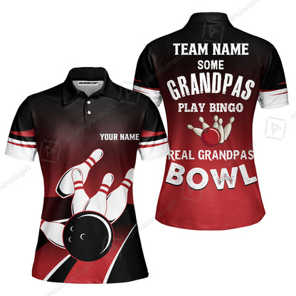 Bowling Men Polo Shirt - Some Grandpas Play Bingo Bowling Polo Shirt - Gift For Friend, Family, Bowling Lovers, Grandpa