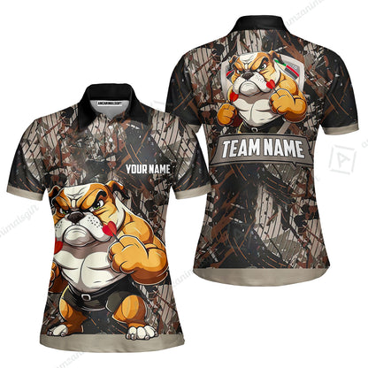 Personalized Darts Polo Shirt - Custom Name Darts & Bulldog Polo Shirt - Polo Shirt For Bulldog Lover, Darts Lover