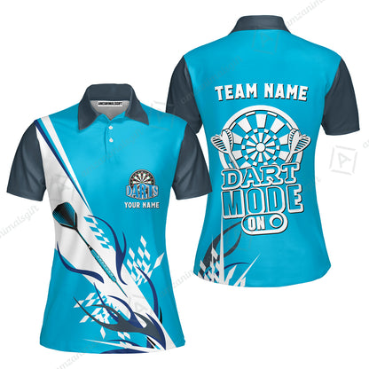 Custom Darts Mode On Multi-Color Team Jersey Polo Quarter-Zip Shirts, Customized Name Team Name Darts Team Jerseys Uniform