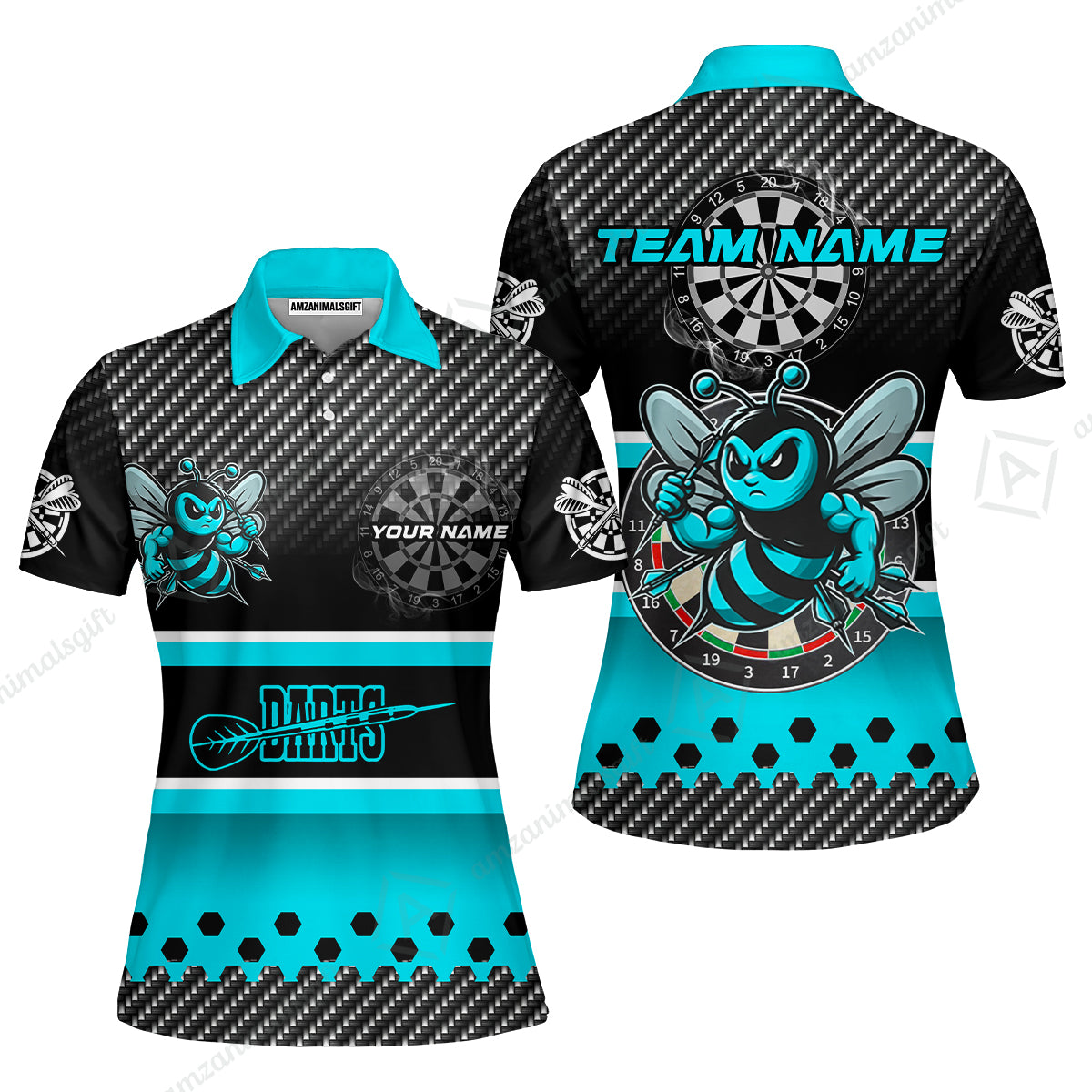 Custom Funny Bee Darts Unisex Polo Team Shirts, Custom Team League Darts Jersey Polo , Custom Darts Team Jerseys Uniform