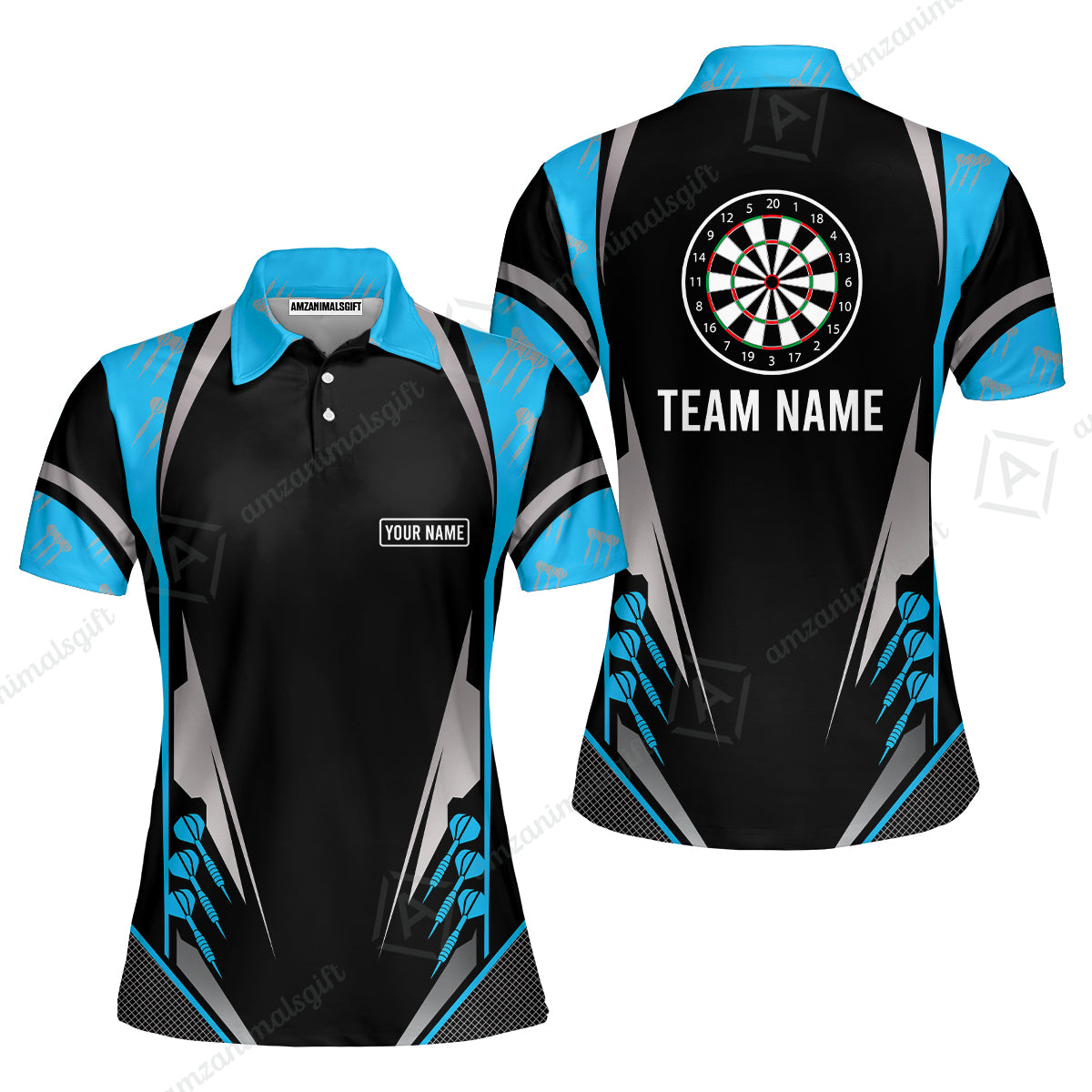 Customized Name & Text Darts Women Polo Shirt, Personalized Darts Team Women Polo Shirt For Summer - Gift For Darts Lovers, Darts Players Uniforms