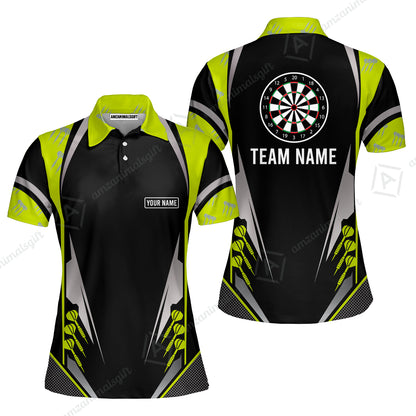 Customized Name & Text Darts Women Polo Shirt, Personalized Darts Team Women Polo Shirt For Summer - Gift For Darts Lovers, Darts Players Uniforms