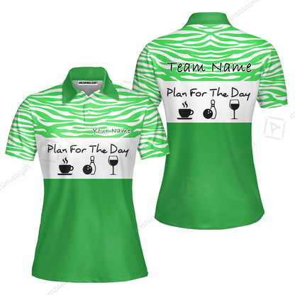 Custom Bowling Jersey Polo Shirt, Pink Zebra Pattern Bowling, Custom Bowling Jersey Team Shirt For Players With Name & Team Name