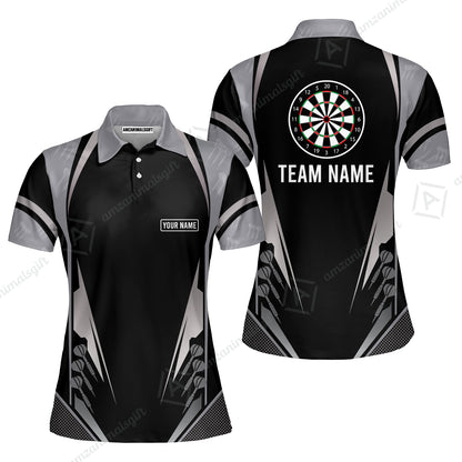 Customized Name & Text Darts Women Polo Shirt, Personalized Darts Team Women Polo Shirt For Summer - Gift For Darts Lovers, Darts Players Uniforms
