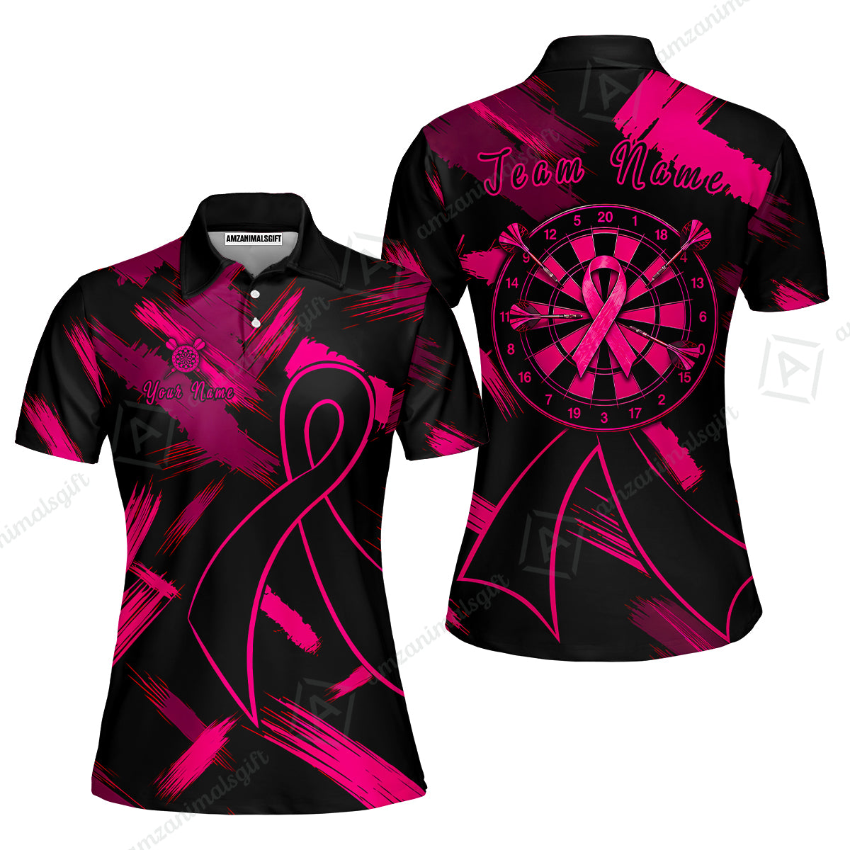 Custom Darts Jersey Polo Shirt, Ribbons Dart, Custom Dart Jersey Team Shirt For Players With Name & Team Name