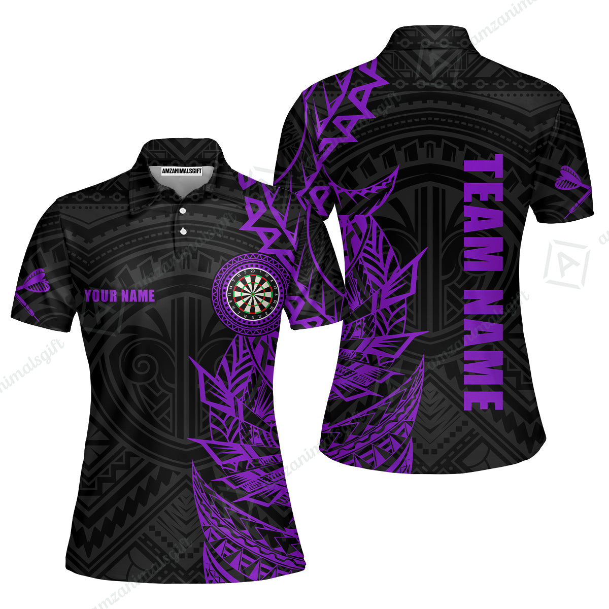 Custom Tribal Darts Team Men Polo Shirts, Darts uniforms Tribal Darts Personalized Name And Team Name