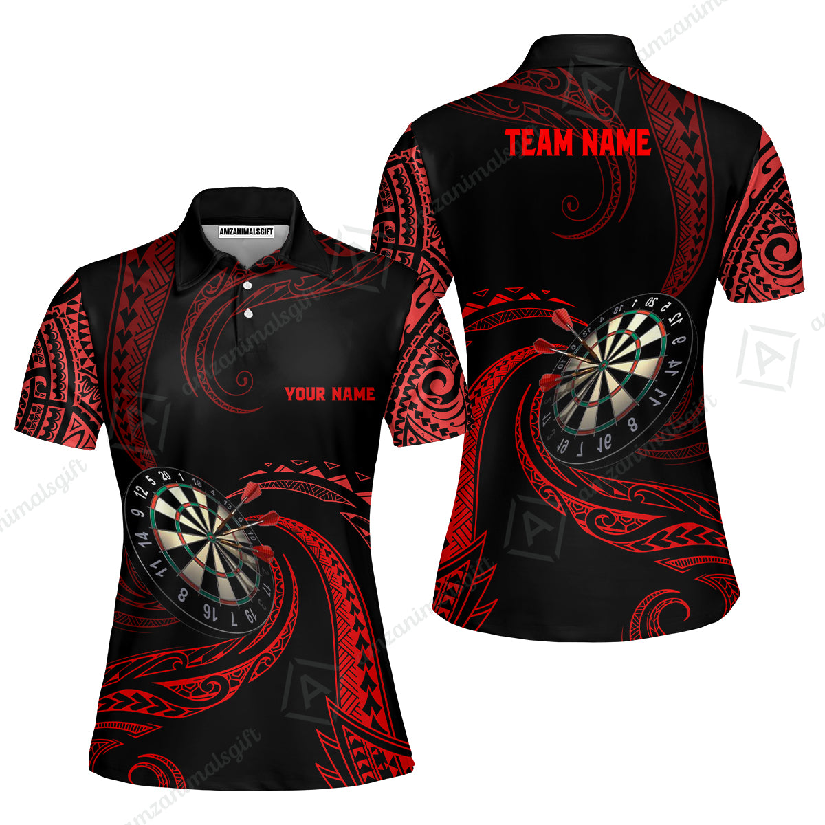 Custom Roll Tribal Darts Team Men Polo Shirts, Darts uniforms Roll Tribal Darts Personalized Name And Team Name