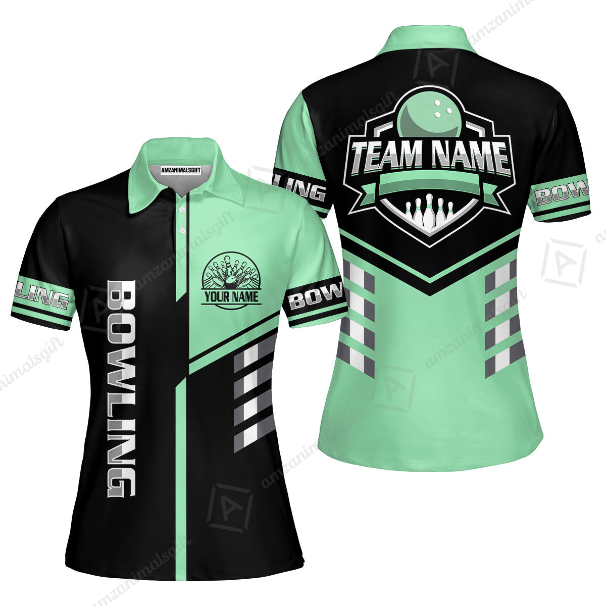 Custom Bowling Team Shirt – Modern Split Design Multicolor Option Personalized Jersey Bowling Uniform For League Players