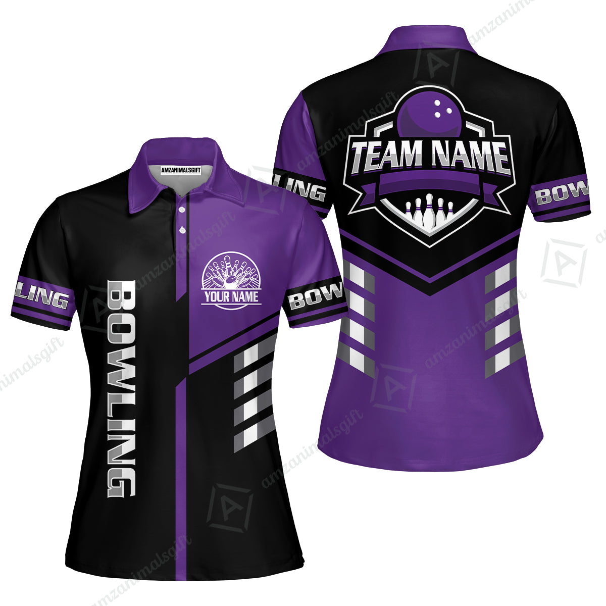 Custom Bowling Team Shirt – Modern Split Design Multicolor Option Personalized Jersey Bowling Uniform For League Players