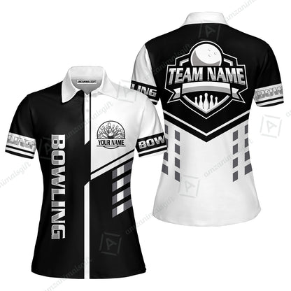 Custom Bowling Team Shirt – Modern Split Design Multicolor Option Personalized Jersey Bowling Uniform For League Players