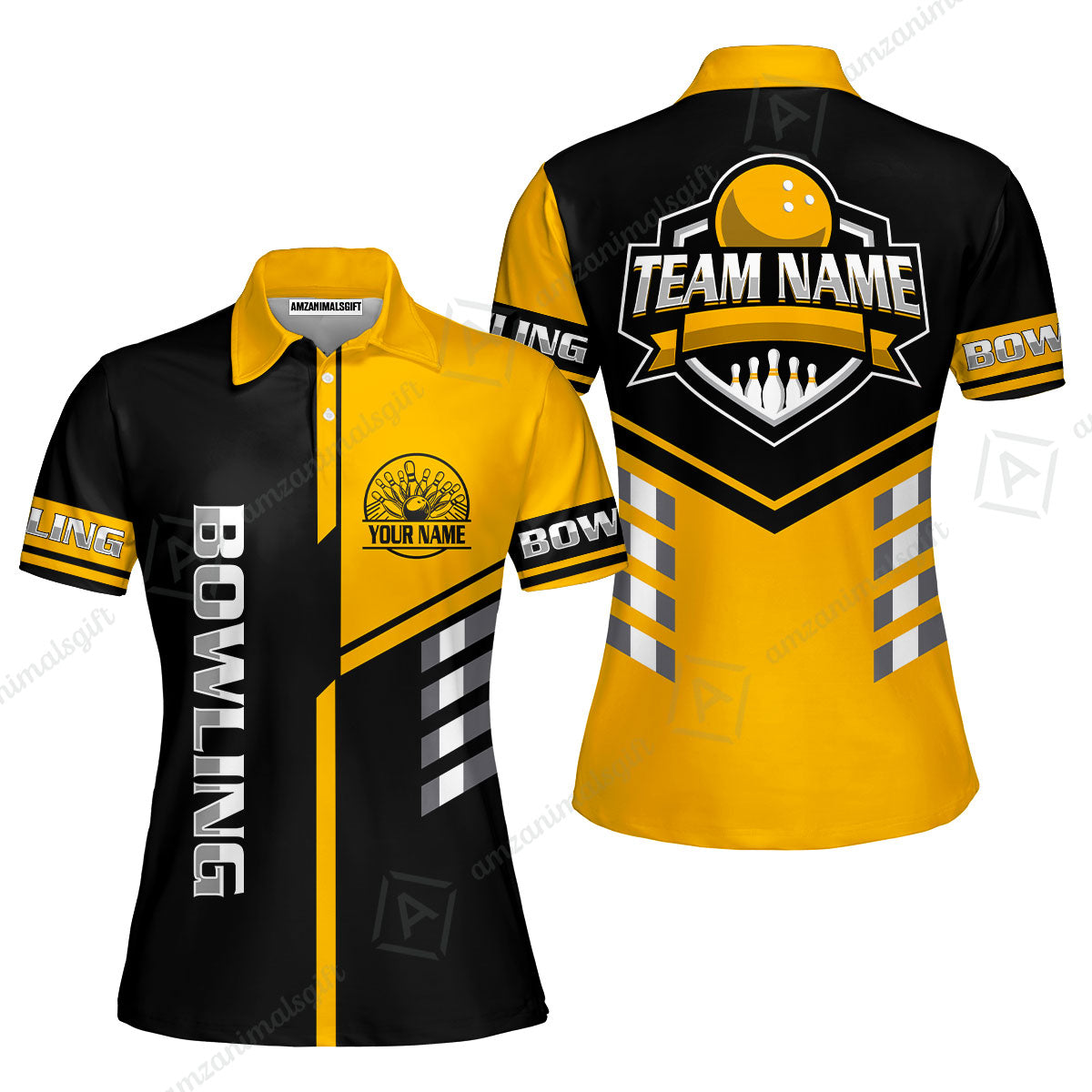 Custom Bowling Team Shirt – Modern Split Design Multicolor Option Personalized Jersey Bowling Uniform For League Players