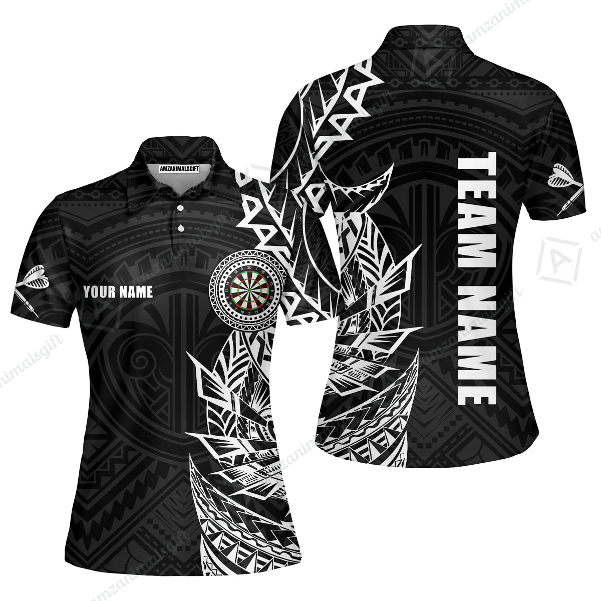 Custom Tribal Darts Team Men Polo Shirts, Darts uniforms Tribal Darts Personalized Name And Team Name
