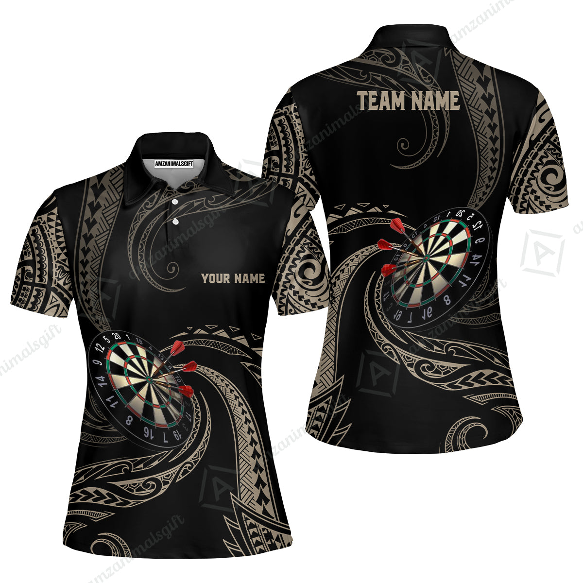 Custom Roll Tribal Darts Team Men Polo Shirts, Darts uniforms Roll Tribal Darts Personalized Name And Team Name