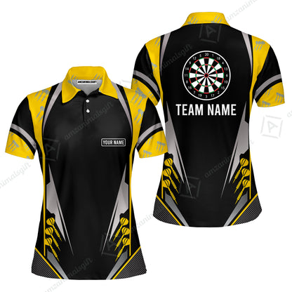 Customized Name & Text Darts Women Polo Shirt, Personalized Darts Team Women Polo Shirt For Summer - Gift For Darts Lovers, Darts Players Uniforms