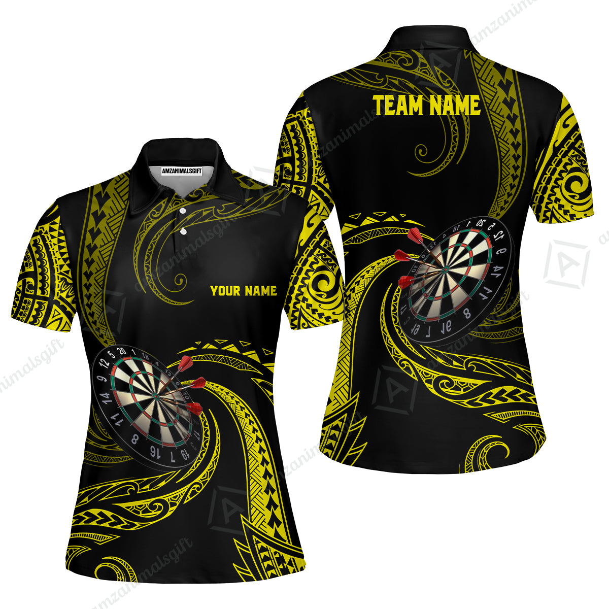 Custom Roll Tribal Darts Team Men Polo Shirts, Darts uniforms Roll Tribal Darts Personalized Name And Team Name