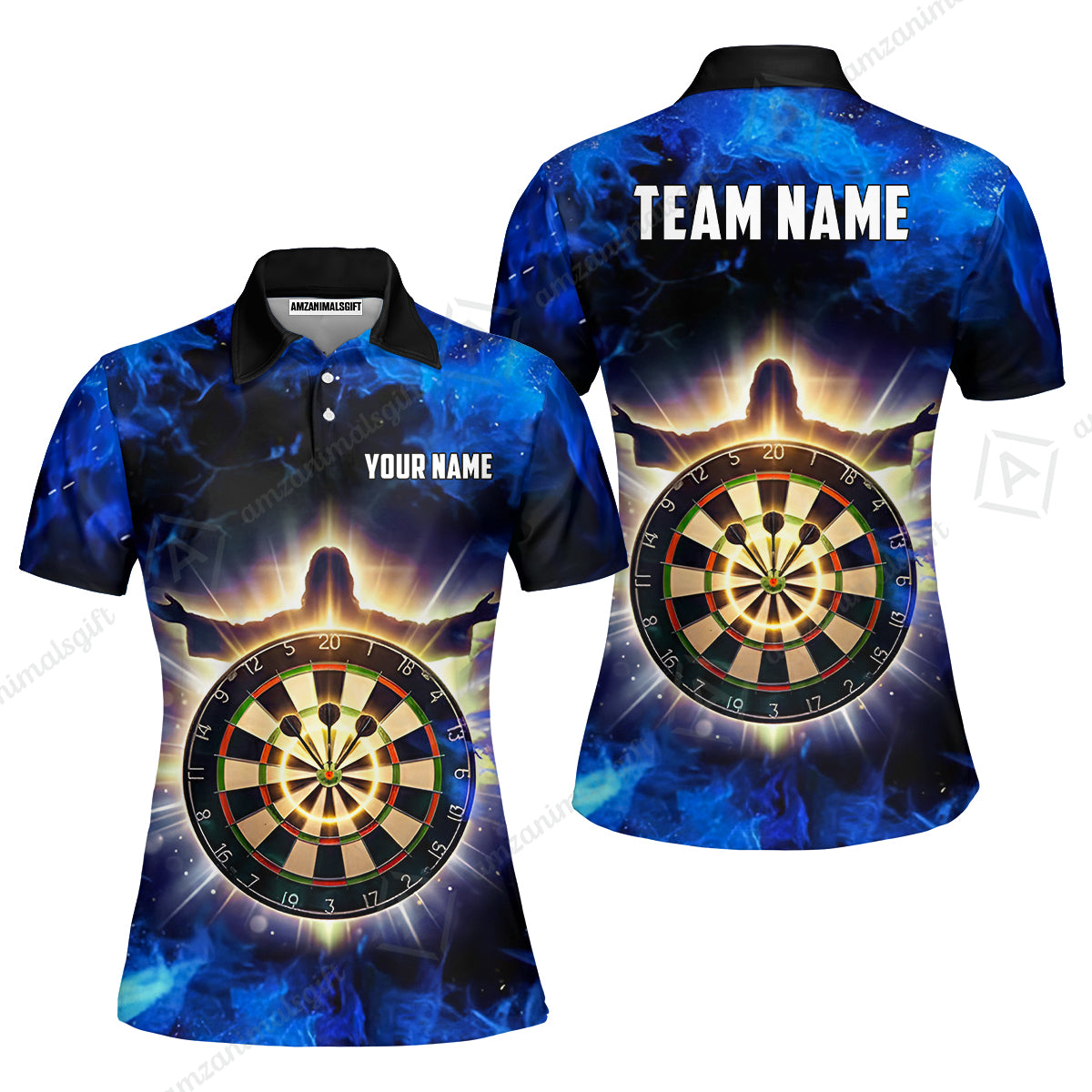 Custom Darts Team Jersey, Personalized Heavenly Strike Dart Polo Shirt For Players With Name & Team Name