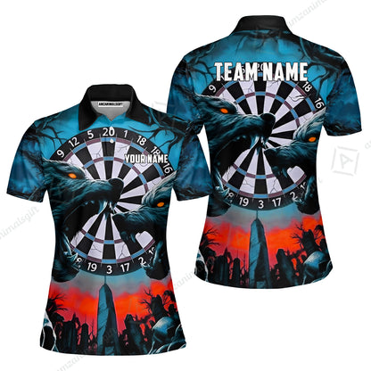 Custom Darts Team Jersey, Personalized Black Forest Wolves Dart Polo Shirt For Players With Name & Team Name