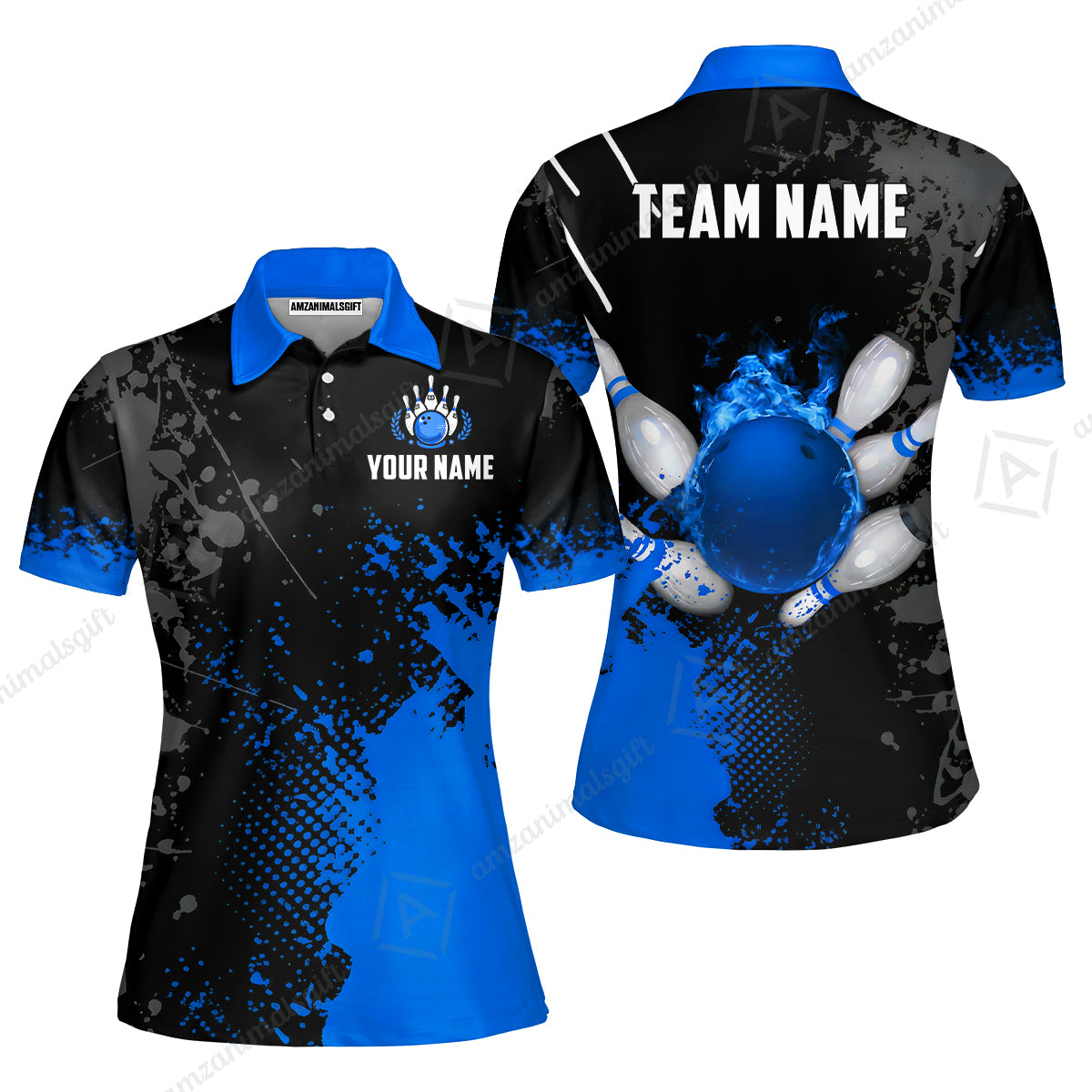 Custom Bowling Jersey Polo Shirt, Fire Ball Bowling, Custom Bowling Jersey Team Shirt For Players With Name & Team Name