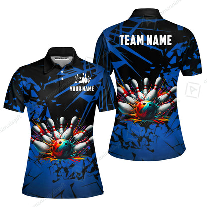 Custom Bowling Jersey Polo Shirt, Strike Explosion Bowling, Custom Bowling Jersey Team Shirt For Players With Name & Team Name