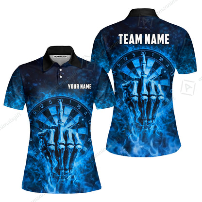 Custom Darts Team Jersey, Personalized Reaper Bullseye Dart Polo Shirt For Players With Name & Team Name