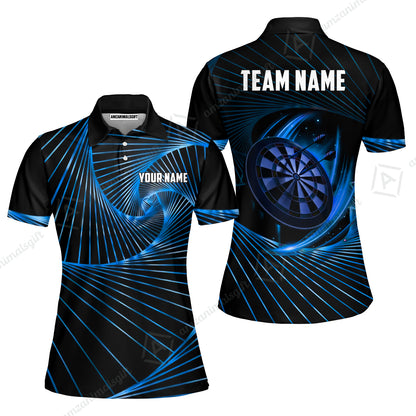 Custom Darts Team Jersey, Personalized Dark Flame Dart Polo Shirt For Players With Name & Team Name