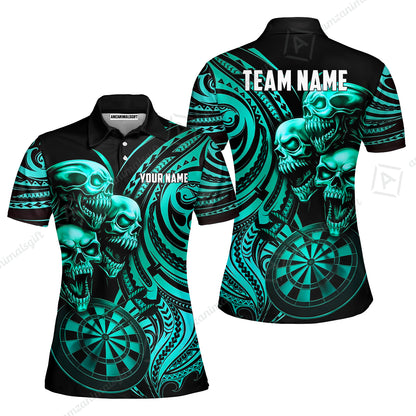 Custom Darts Team Jersey, Personalized Neon Skull Jersey Shirt For Players With Name & Team Name