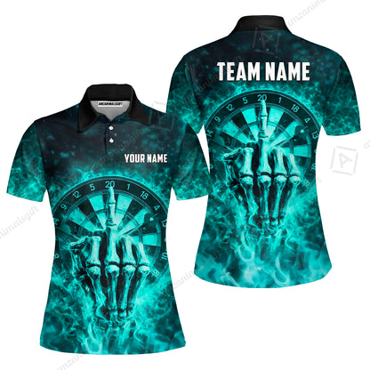 Custom Darts Team Jersey, Personalized Reaper Bullseye Dart Polo Shirt For Players With Name & Team Name