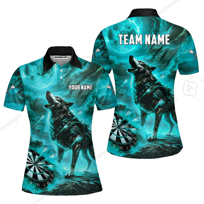 Custom Darts Team Jersey, Personalized Flaming Wolf Jersey Shirt For Players With Name & Team Name