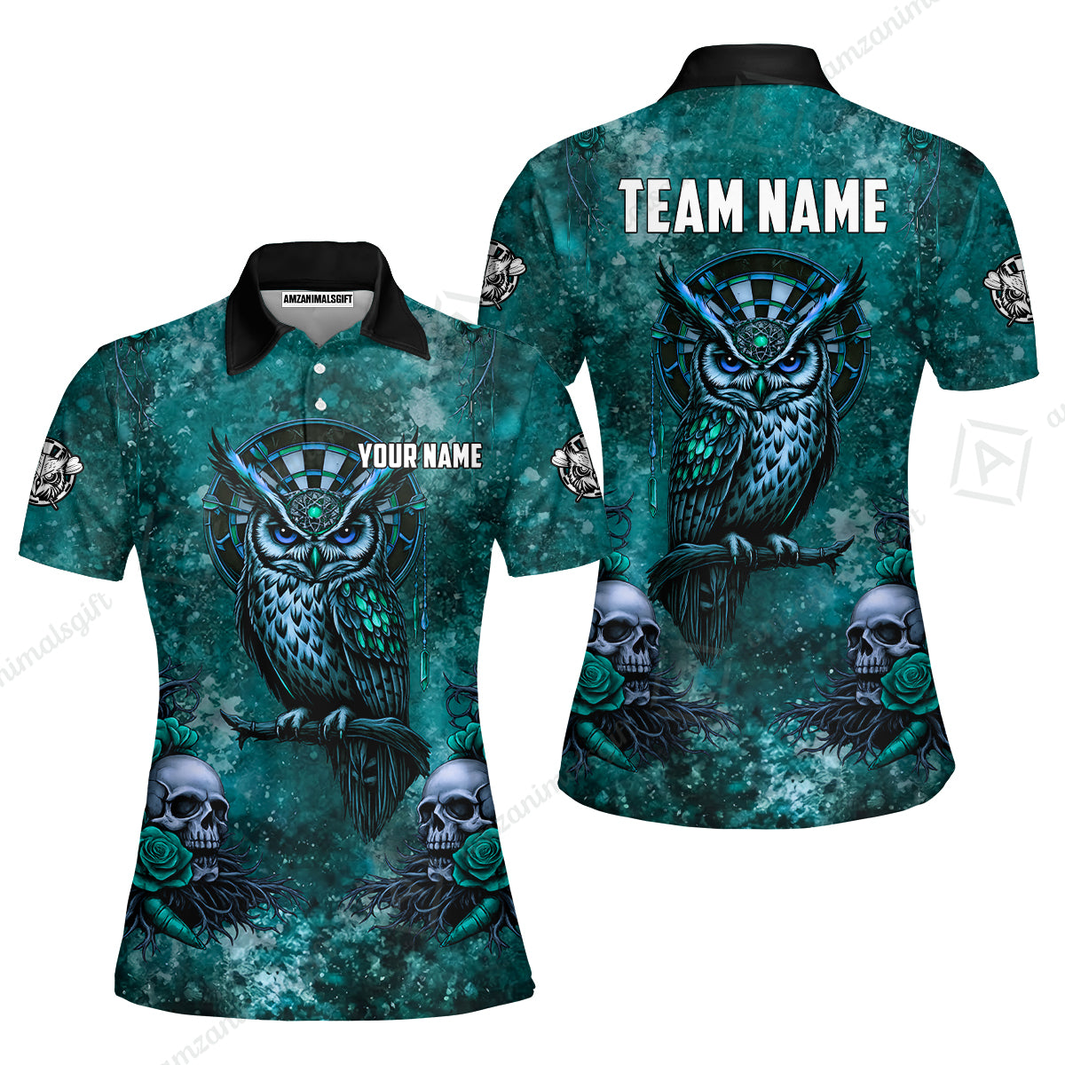 Custom Darts Team Jersey, Personalized Spooky Owl Jersey Shirt For Players With Name & Team Name