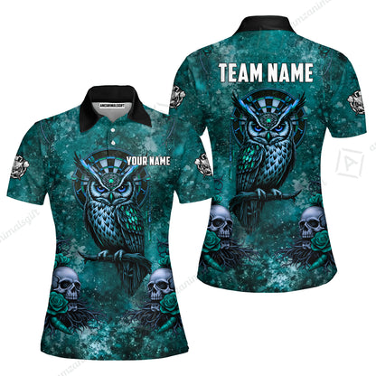 Custom Darts Team Jersey, Personalized Spooky Owl Jersey Shirt For Players With Name & Team Name